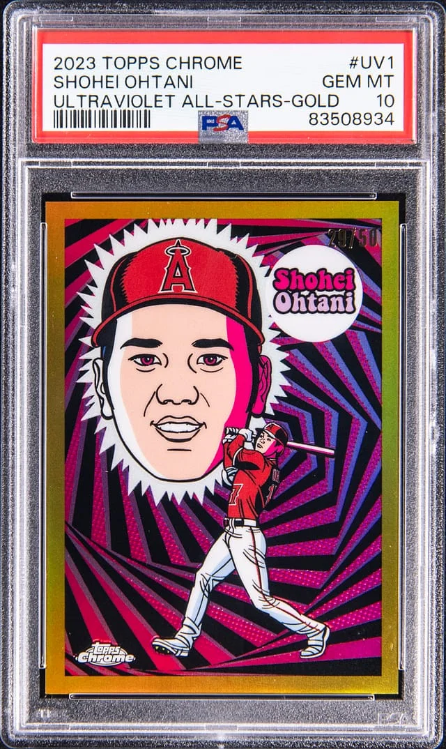 2023 Topps Chrome Shohei Ohtani Ultraviolet All-Stars Gold #UV1 card image