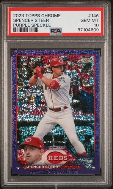 2023 Topps Chrome Spencer Steer Purple Speckle #146 card image