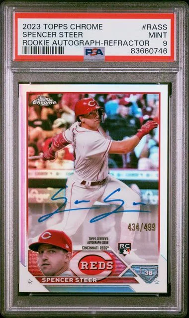 2023 Topps Chrome Spencer Steer Autograph Refractor #RA-SS card image