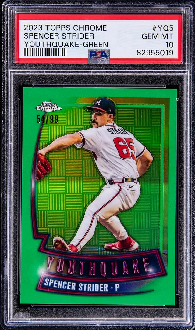 2023 Topps Chrome Spencer Strider Youthquake Green #YQ-5 card image