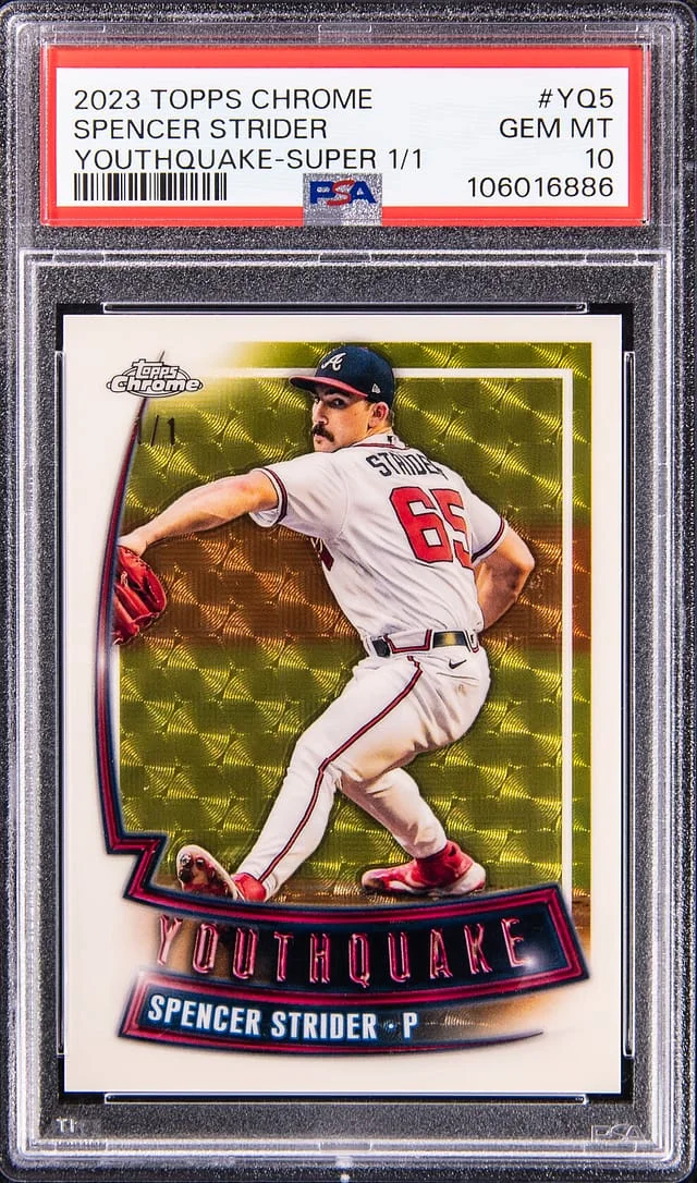 2023 Topps Chrome Spencer Strider Youthquake SuperFractor #YQ5 card image