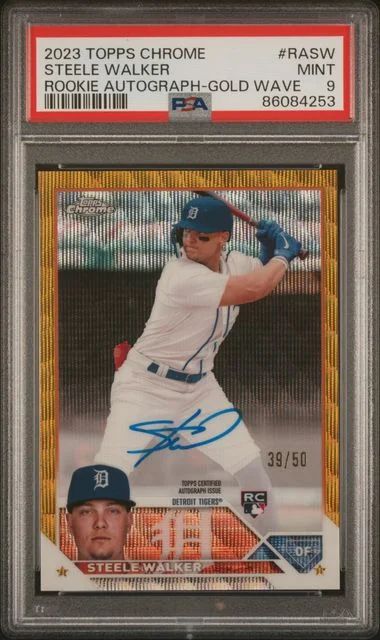 2023 Topps Chrome Steele Walker Autograph Gold Wave #RASW card image