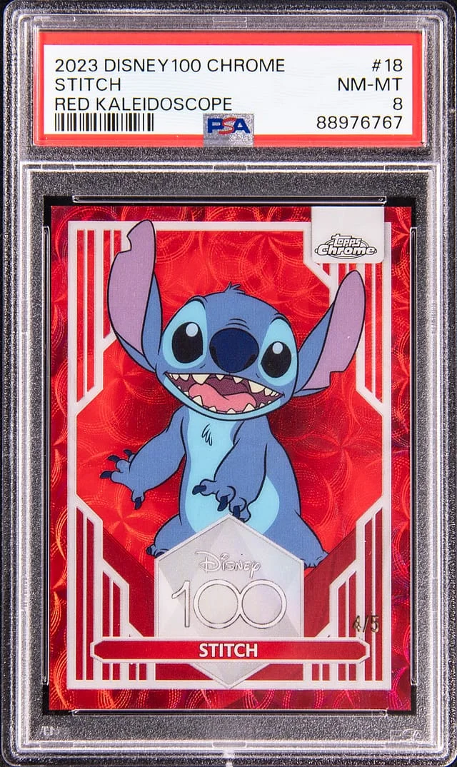 2023 Topps Chrome Stitch Disney 100 Red Kaleidoscope #18 card image