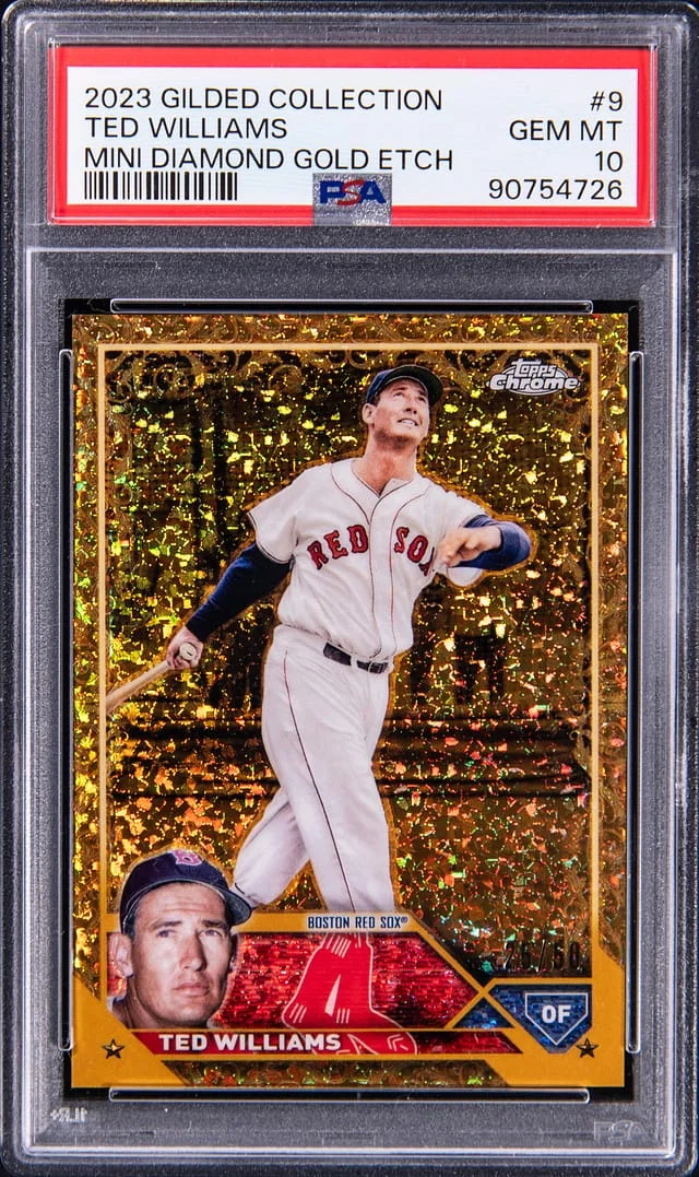2023 Topps Chrome Ted Williams Gilded Collection Mini Diamond Gold Etch #9 card image
