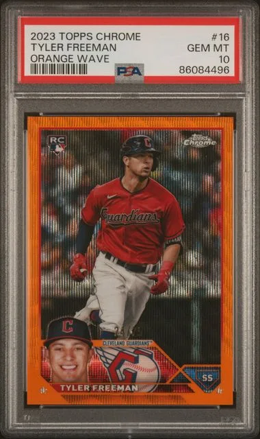 2023 Topps Chrome Tyler Freeman Orange Wave #16 card image