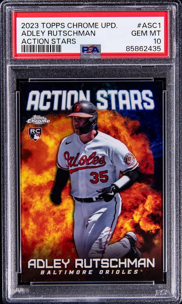 2023 Topps Chrome Update Adley Rutschman Action Stars #ASC1 card image