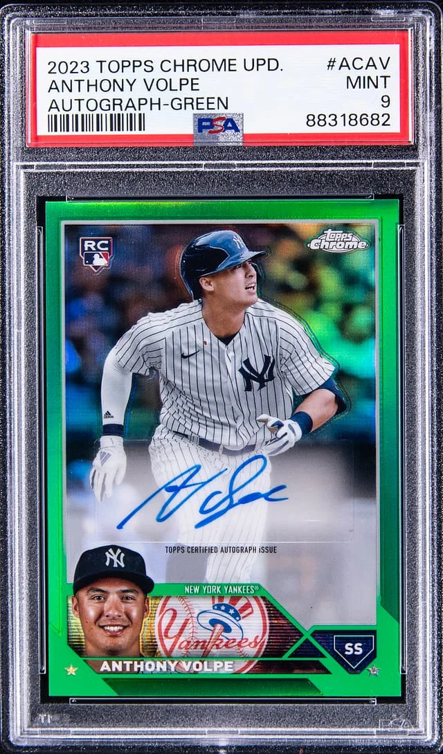 2023 Topps Chrome Update Anthony Volpe Autograph Green #ACAV card image