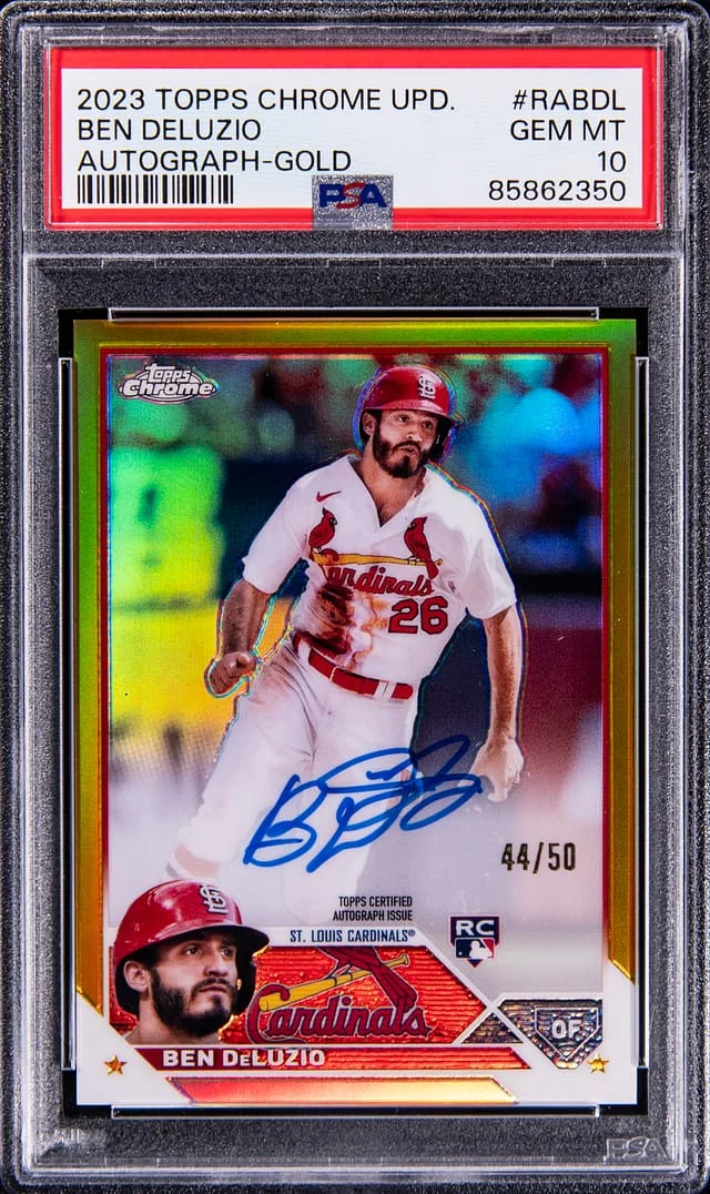 2023 Topps Chrome Update Ben DeLuzio Autograph Gold #RABDL card image