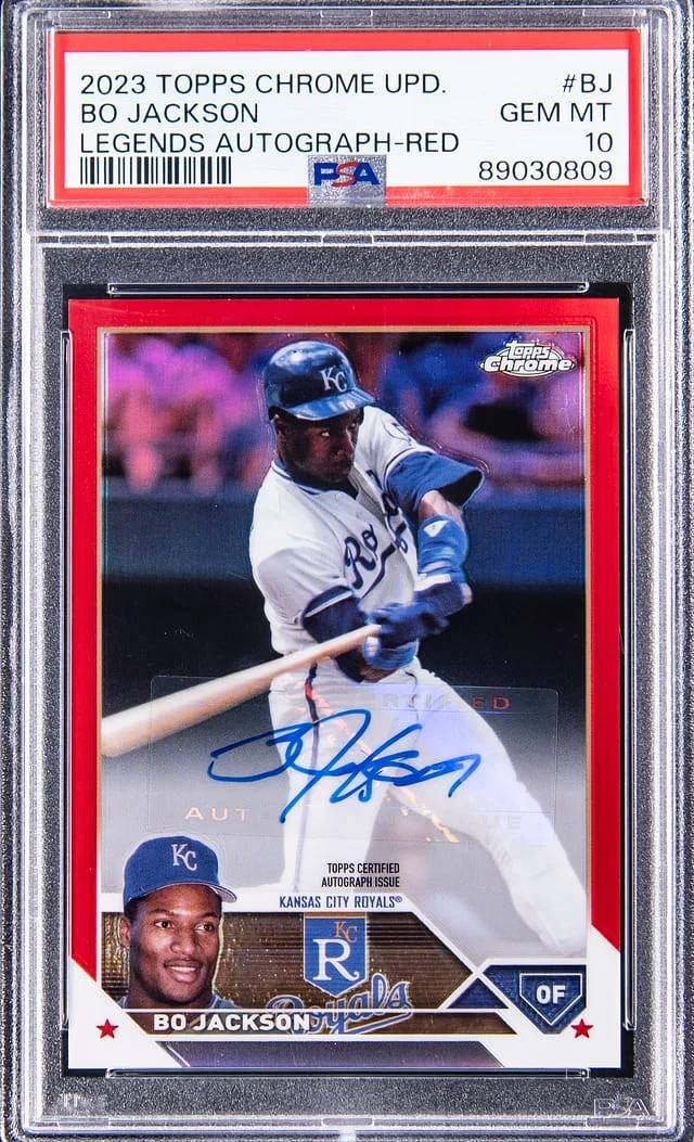 2023 Topps Chrome Update Bo Jackson Legends Autograph Red #BJ card image