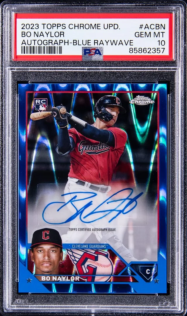 2023 Topps Chrome Update Bo Naylor Autograph Blue Raywave #ACBN card image