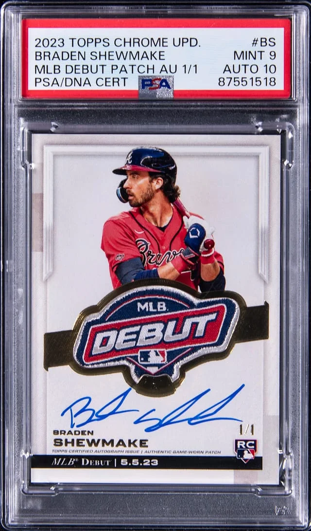 2023 Topps Chrome Update Braden Shewmake MLB Debut Patch Autographs #RDPA-BS card image