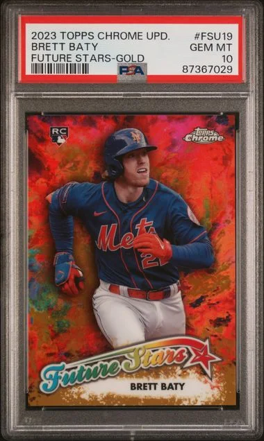 2023 Topps Chrome Update Brett Baty Future Stars Gold #FSU19 card image