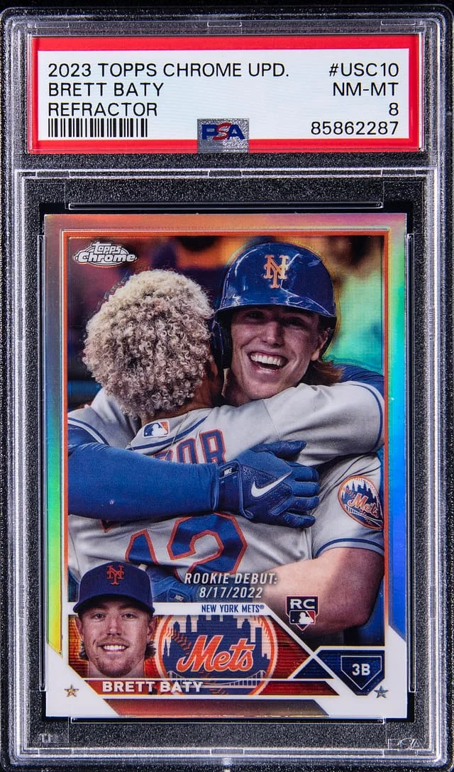 2023 Topps Chrome Update Brett Baty SP Red Speckle #USC10 card image