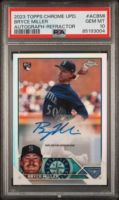 2023 Topps Chrome Update Bryce Miller Autograph Refractor #AC-BMI card image