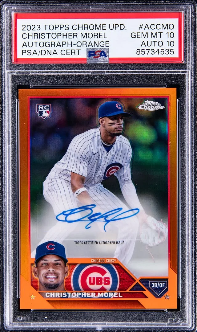 2023 Topps Chrome Update Christopher Morel Autograph Orange Refractor #ACCMO card image