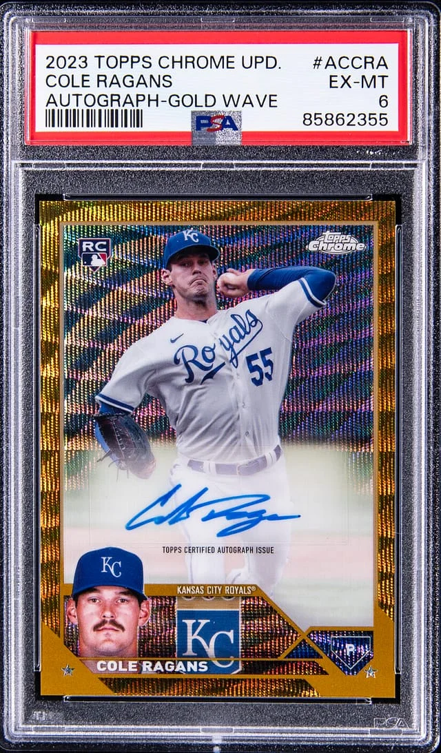 2023 Topps Chrome Update Cole Ragans Autograph Gold Wave #ACCRA card image
