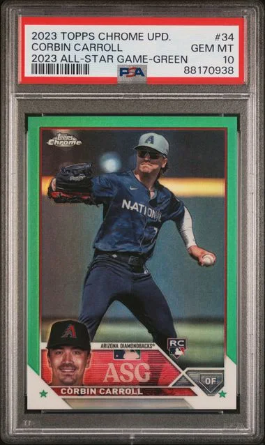 2023 Topps Chrome Update Corbin Carroll 2023 All-Star Game Green #34 card image