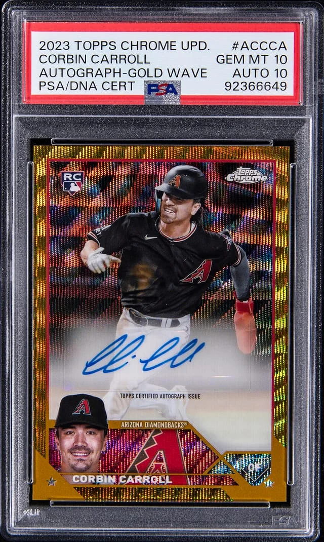 2023 Topps Chrome Update Corbin Carroll Autograph Gold Wave #AC-CCA card image