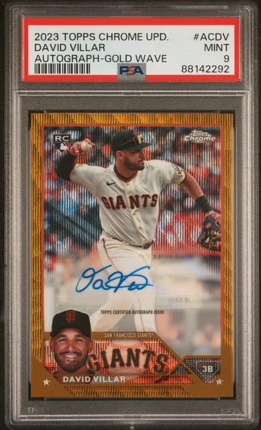 2023 Topps Chrome Update David Villar Autograph Gold Wave #AC-DV card image