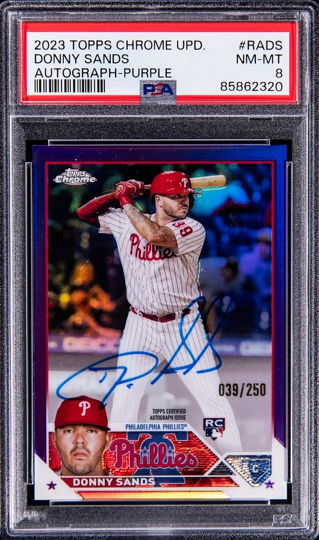 2023 Topps Chrome Update Donny Sands Autograph Purple #RADS card image