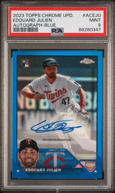 2023 Topps Chrome Update Edouard Julien Autograph Blue #ACEJU card image