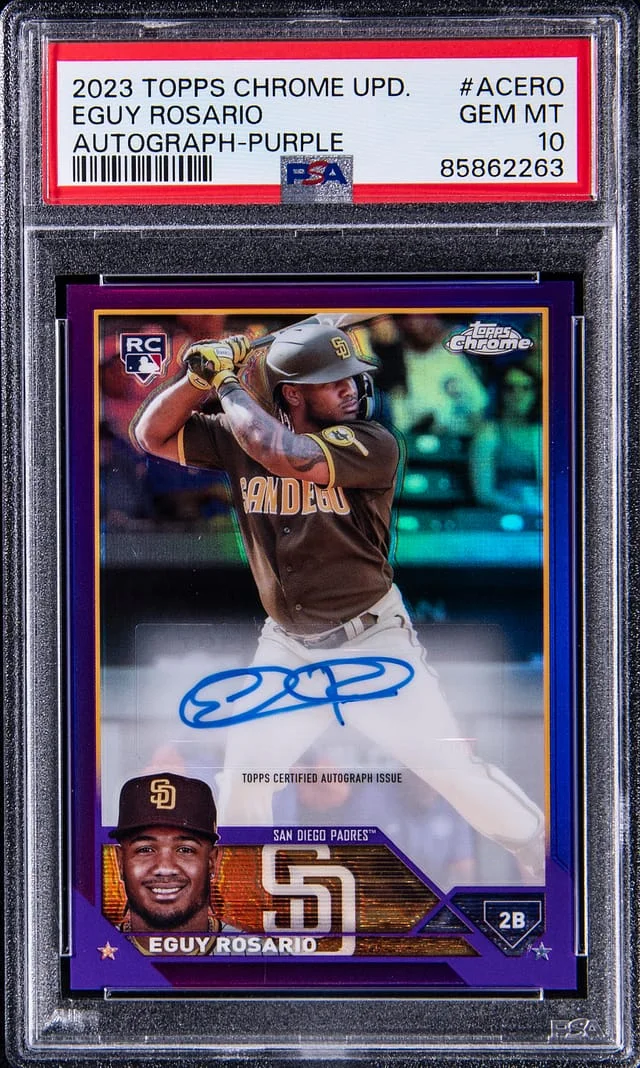 2023 Topps Chrome Update Eguy Rosario Autograph Purple #ACERO card image