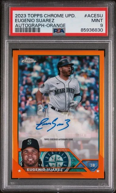 2023 Topps Chrome Update Eugenio Suarez Autograph Orange #ACESU card image