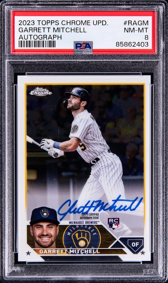 2023 Topps Chrome Update Garrett Mitchell Autograph #RAGM card image