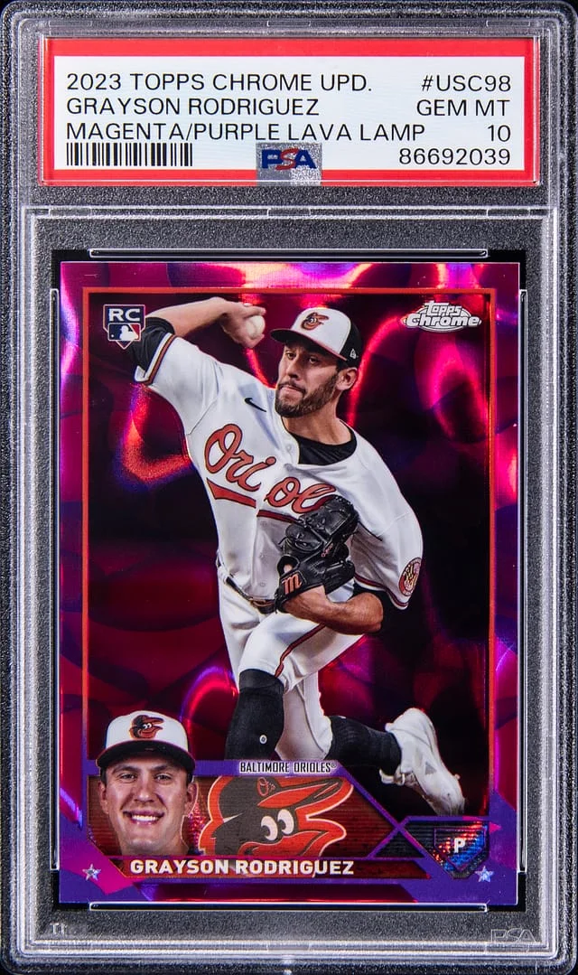 2023 Topps Chrome Update Grayson Rodriguez Blue/Green Lava Lamp #USC98 card image