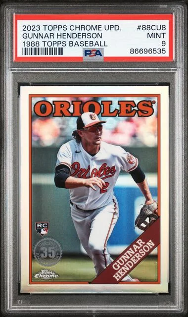 2023 Topps Chrome Update Gunnar Henderson 1988 Topps Baseball #88CU8 card image