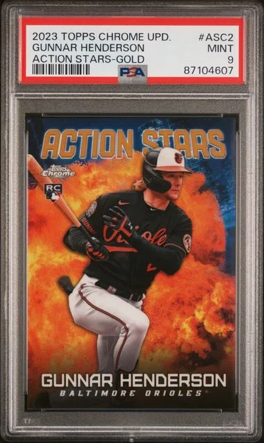 2023 Topps Chrome Update Gunnar Henderson Action Stars Gold #ASC2 card image