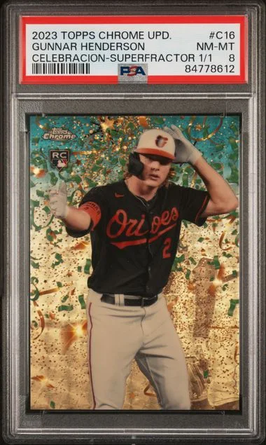 2023 Topps Chrome Update Gunnar Henderson Celebracion SuperFractor #C16 card image