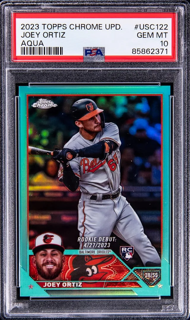 2023 Topps Chrome Update Joey Ortiz Magenta/Purple Lava Lamp #USC122 card image