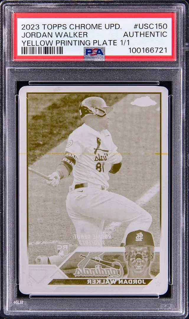 2023 Topps Chrome Update Jordan Walker Yellow Printing Plate #USC150 card image