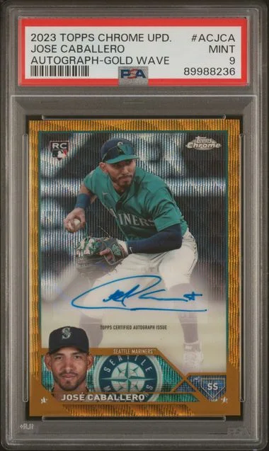 2023 Topps Chrome Update Jose Caballero Autograph Gold Wave #ACJCA card image