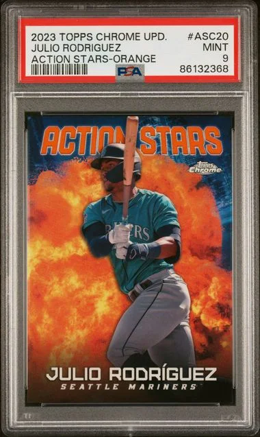 2023 Topps Chrome Update Julio Rodriguez Action Stars Orange #ASC20 card image