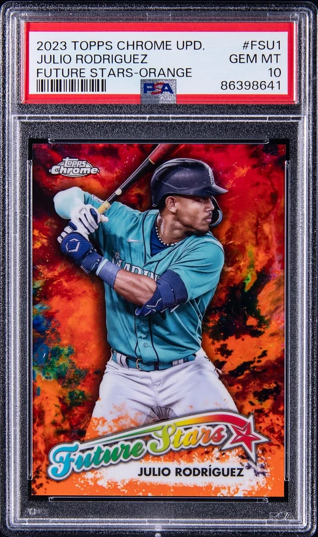 2023 Topps Chrome Update Julio Rodriguez Future Stars Orange #FSU-1 card image