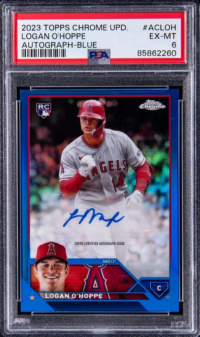 2023 Topps Chrome Update Logan O'Hoppe Autographs Blue #AC-LOH card image