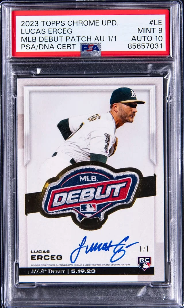 2023 Topps Chrome Update Lucas Erceg MLB Debut Patch Autograph #RDPA-LE card image