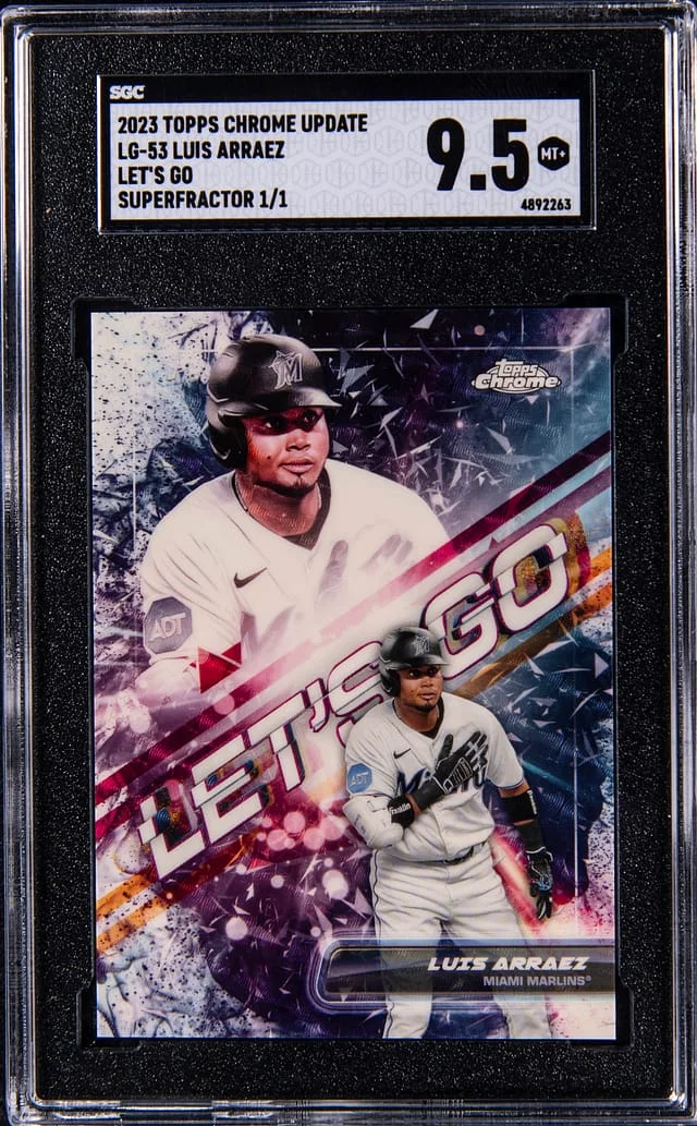 2023 Topps Chrome Update Luis Arraez Let's Go Superfractor #LG-53 card image