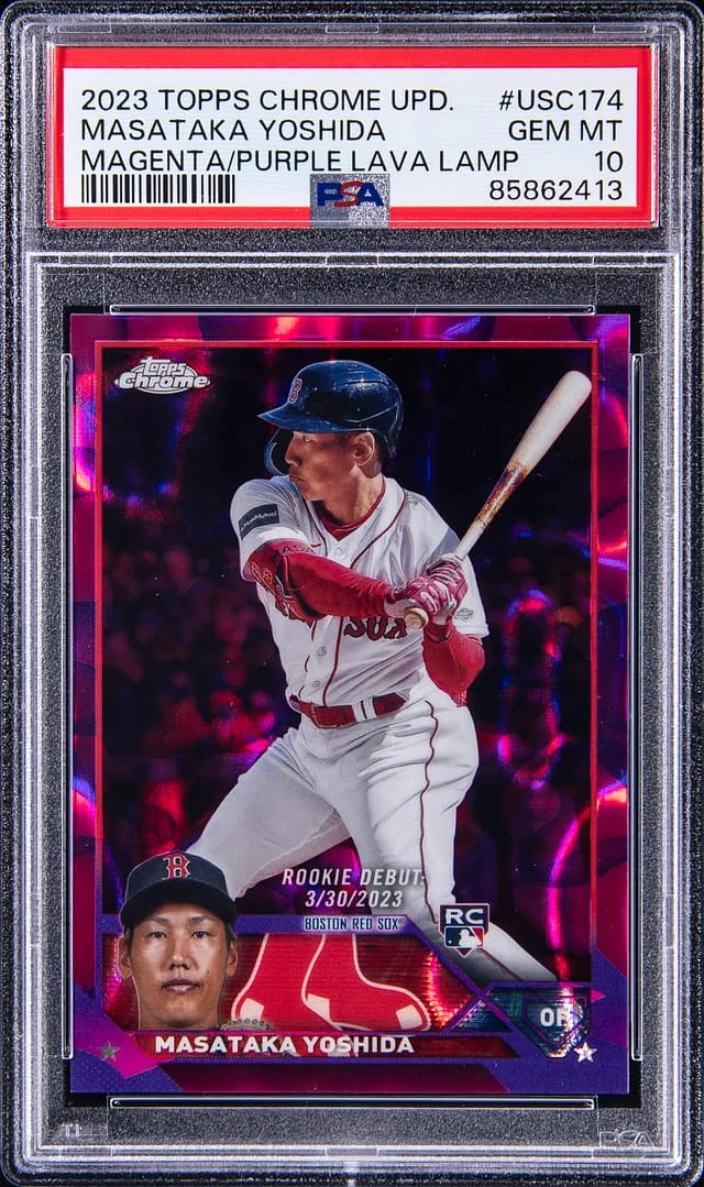 2023 Topps Chrome Update Masataka Yoshida Magenta/Purple Lava Lamp #USC174 card image