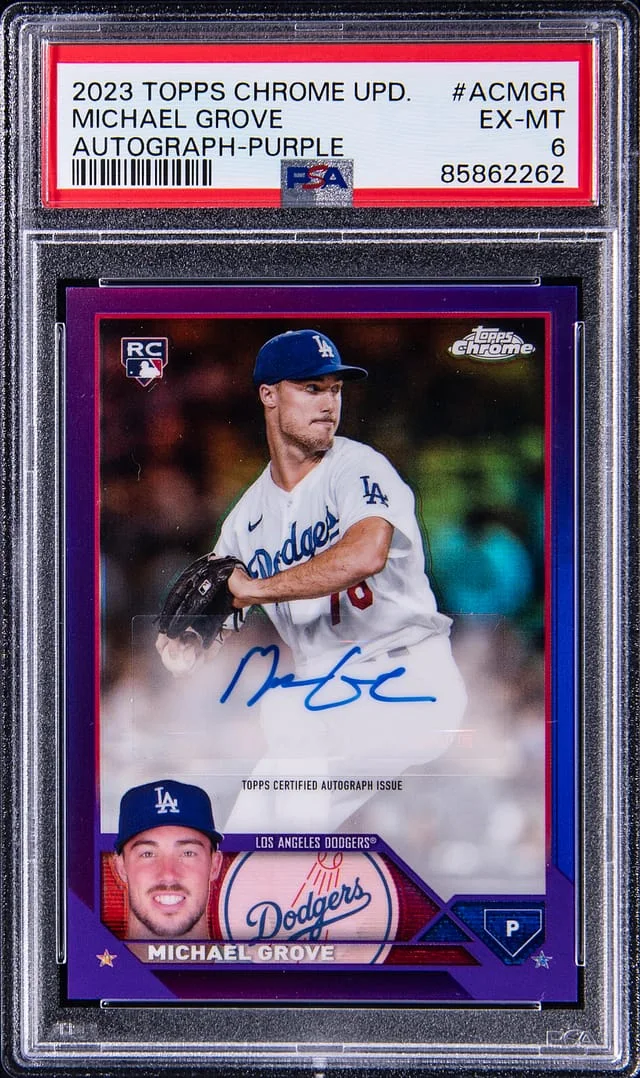 2023 Topps Chrome Update Michael Grove Autographs Purple #ACMGR card image