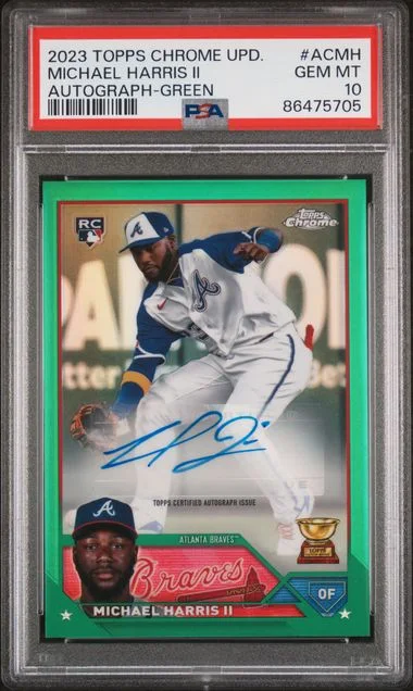 2023 Topps Chrome Update Michael Harris II Autograph Green #ACMH card image