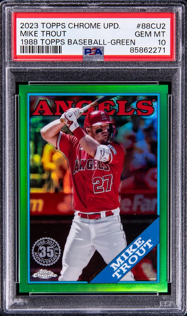 2023 Topps Chrome Update Mike Trout 1988 Green #88CU2 card image