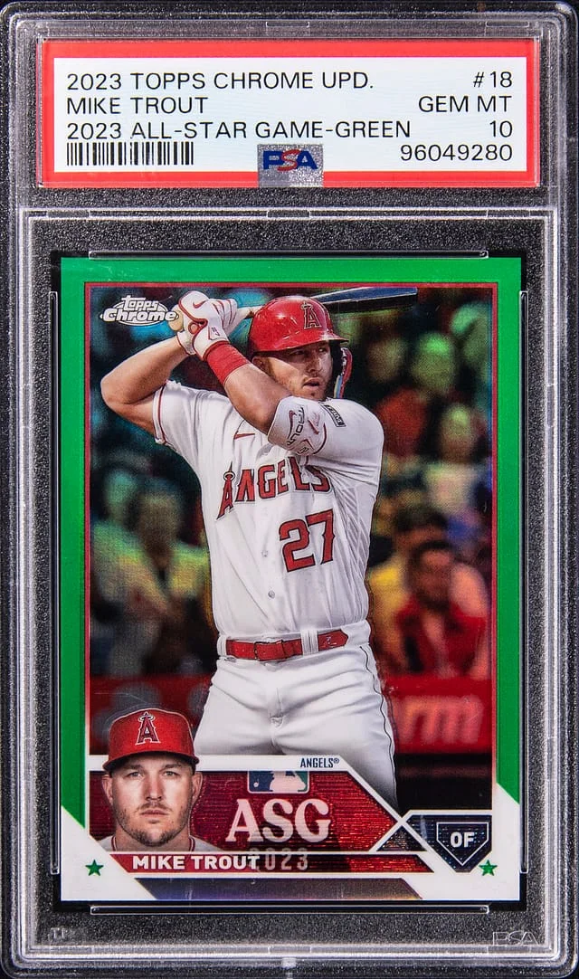 2023 Topps Chrome Update Mike Trout 2023 All-Star Game Green #ASGC-18 card image