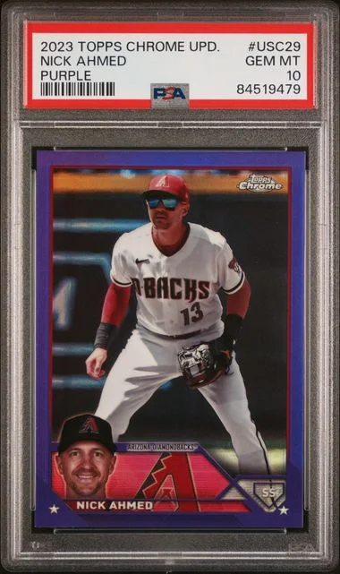 2023 Topps Chrome Update Nick Ahmed Purple #Usc29 card image