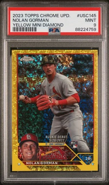 2023 Topps Chrome Update Nolan Gorman Blue/Green Lava Lamp #USC145 card image
