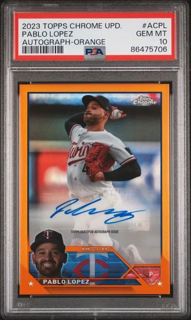 2023 Topps Chrome Update Pablo Lopez Autograph Orange #ACPL card image
