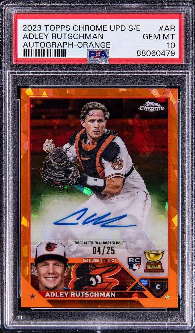 2023 Topps Chrome Update Sapphire Adley Rutschman Edition Autograph Orange #AR card image