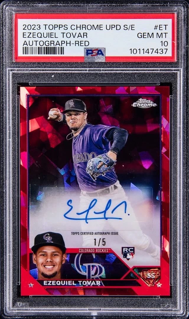 2023 Topps Chrome Update Sapphire Ezequiel Tovar Autograph Red #USA-ET card image